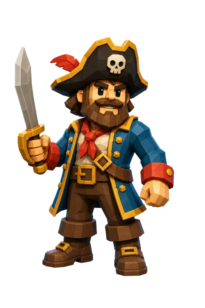 Pixit low-poly toy pirate
